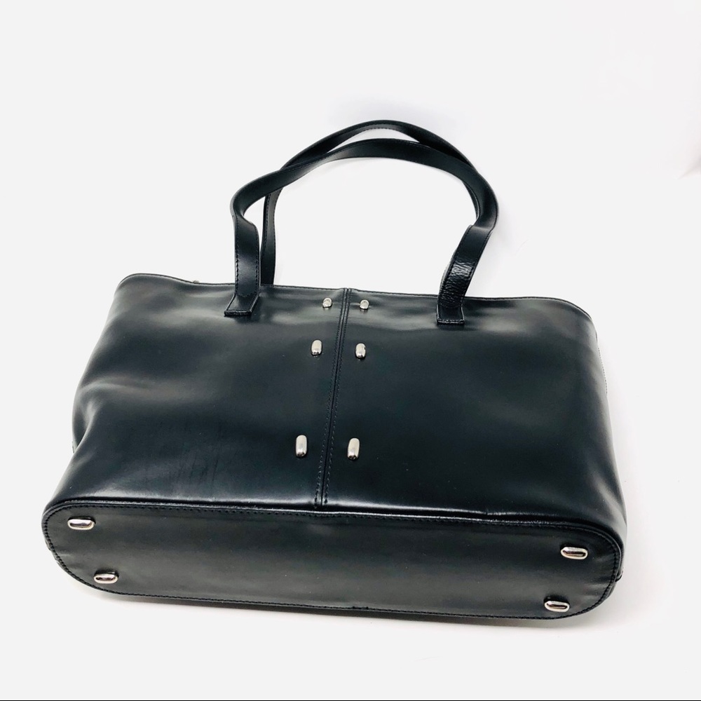 PAOLO BIANCHI made in Italy black leather tote purse - Picture 3 of 6